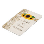 Magnet Flexible Dentelle blanche, ruban, tournesol et mariage de b (Côté Gauche)