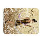 Magnet Flexible Dentelle d'or de la dame Art déco (Horizontal)