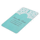 Magnet Flexible Dentelle élégante Turquoise Enregistrer la date Fl (Côté Gauche)