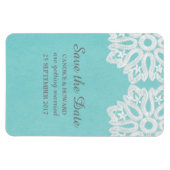 Magnet Flexible Dentelle élégante Turquoise Enregistrer la date Fl (Horizontal)