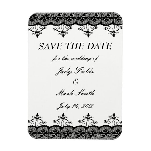 Magnet Flexible Dentelle noire Enregistrer l'aimant de date (Vertical)