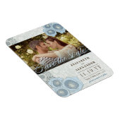 Magnet Flexible Dentelle Rose Bleue Damas Photo Enregistrer la dat (Côté Droit)