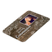 Magnet Flexible Dentelle rustique en bois Première sainte communio (Côté Gauche)