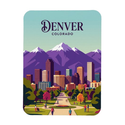 Magnet Flexible Denver Skyline États-Unis (Vertical)
