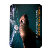 Magnet Flexible Des lions de mer soufflant des bulles sous l'eau (Vertical)