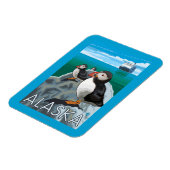 Magnet Flexible Des macareux regardent un bateau de croisière (Côté Gauche)