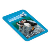 Magnet Flexible Des macareux regardent un bateau de croisière (Côté Droit)