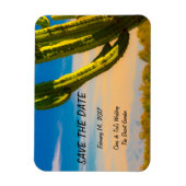 Magnet Flexible Desert Cactus Blue Sky Wedding Enregistrer la date (Vertical)