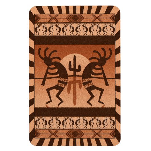 Magnet Flexible Désert Sun Cactus Kokopelli Sud-ouest (Vertical)