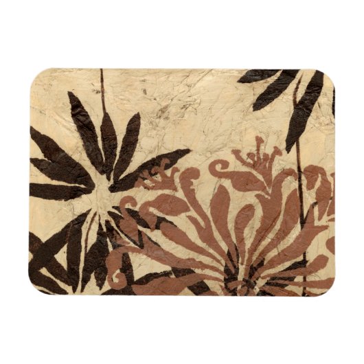 Magnet Flexible Design de crayon floral avec Feuilles tawny (Horizontal)