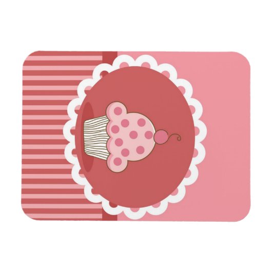 Magnet Flexible Design de cupcake rose (Horizontal)