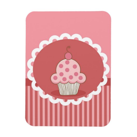 Magnet Flexible Design de cupcake rose (Vertical)