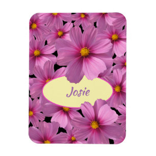 Magnet Flexible Design de fleurs de cosmos pourpre sur un Arrière