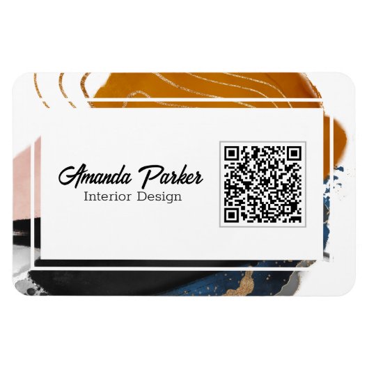 Magnet Flexible Design d'intérieur Simple moderne Abstrait QR Code (Horizontal)
