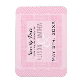 Magnet Flexible Design ethnique Mariage rose Enregistrer la date M (Vertical)