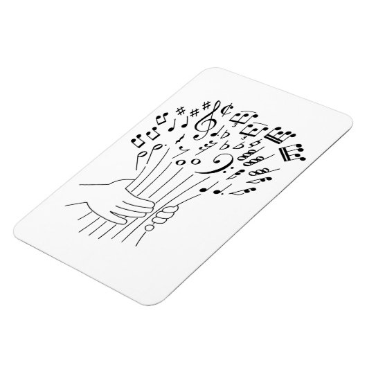 Magnet Flexible Design graphique : fleurs de notes musicales - (Côté Gauche)