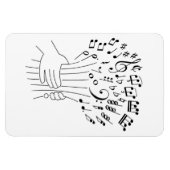 Magnet Flexible Design graphique : fleurs de notes musicales - (Horizontal)