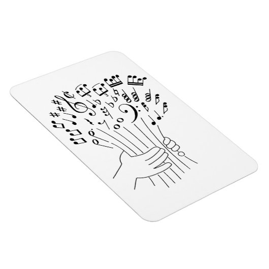 Magnet Flexible Design graphique : fleurs de notes musicales - (Côté Droit)