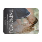 Magnet Flexible design merci écriture blanche mariage photo (Horizontal)