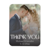 Magnet Flexible design merci écriture blanche mariage photo (Vertical)