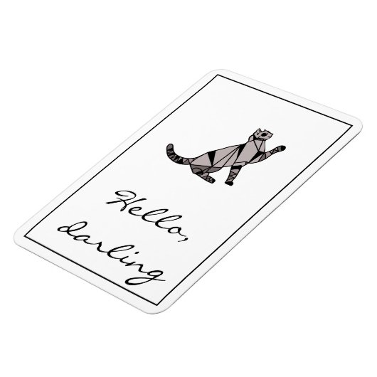 Magnet Flexible Design moderne Black Graphisme Chat et Script (Côté Gauche)