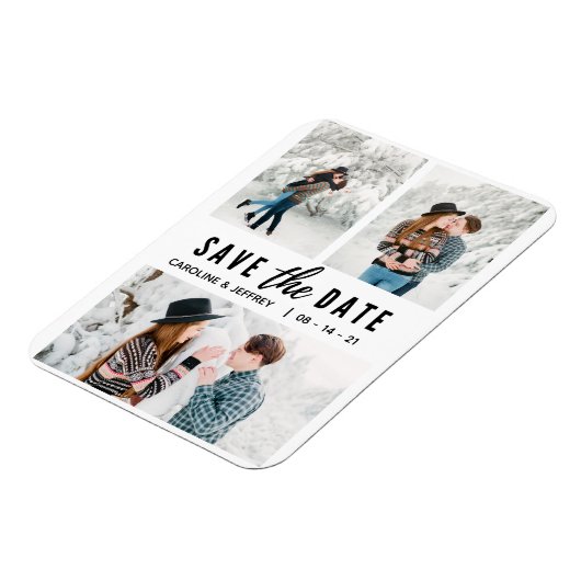 Magnet Flexible design moderne multi photo enregistrer la date (Côté Gauche)