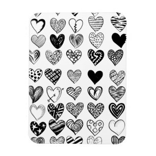 Magnet Flexible Dessin adorable de Black Heart Scribble
