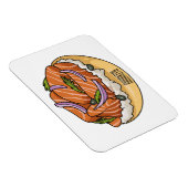 Magnet Flexible dessin animé de bagel saumon (Côté Droit)