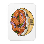 Magnet Flexible dessin animé de bagel saumon (Vertical)