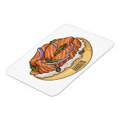 Magnet Flexible dessin animé de bagel saumon (Côté Gauche)