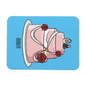 Magnet Flexible dessin animé de gâteau mariage (Horizontal)