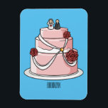 Magnet Flexible dessin animé de gâteau mariage<br><div class="desc">dessin animé de gâteau mariage</div>