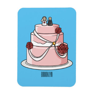 Magnet Flexible dessin animé de gâteau mariage