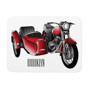 Magnet Flexible dessin animé de la moto Sidecar