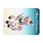 Magnet Flexible Dessin animé de licorne de Noël (Horizontal)