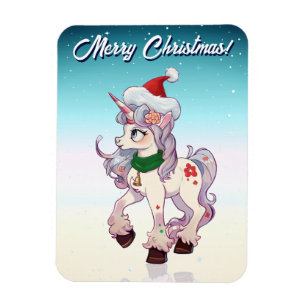 Magnet Flexible Dessin animé de licorne de Noël