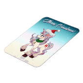 Magnet Flexible Dessin animé de licorne de Noël (Côté Gauche)
