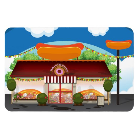 Magnet Flexible Dessin animé de restaurant de restauration rapide (Horizontal)