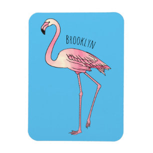 Magnet Flexible dessin animé d'oiseau Flamant rose