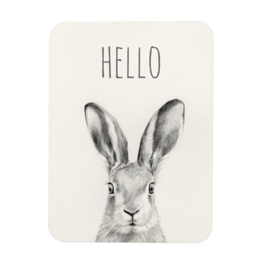 Magnet Flexible Dessin au crayon de lapin (Vertical)
