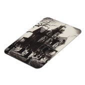 Magnet Flexible Dessin de cimetière de maison hantée effrayant (Côté Gauche)