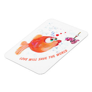 Magnet Flexible Dessin de dessin animé amusant pour le poisson et