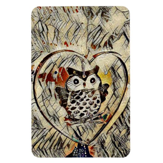 Magnet Flexible Dessin de hibou (Vertical)