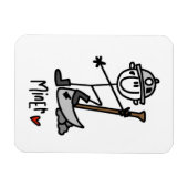 Magnet Flexible Dessin de mineur bâtonnet (Horizontal)