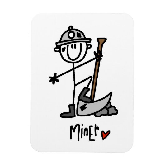 Magnet Flexible Dessin de mineur bâtonnet (Vertical)