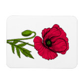 Magnet Flexible Dessin de pavot rouge (Horizontal)