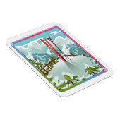 Magnet Flexible Dessin de paysage de ski (Côté Droit)