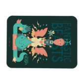 Magnet Flexible Dessin Des Bêtes Fantastiques Émergent De Suitcase (Horizontal)