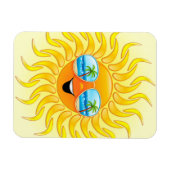 Magnet Flexible Dessin d'été avec lunettes de soleil (Horizontal)