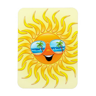 Magnet Flexible Dessin d'été avec lunettes de soleil